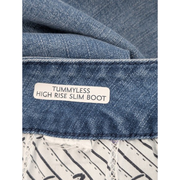 7 Seven For All Mankind Tummyless High Rise Slim Boot Light Wash Jeans Size 12 - Picture 4 of 9